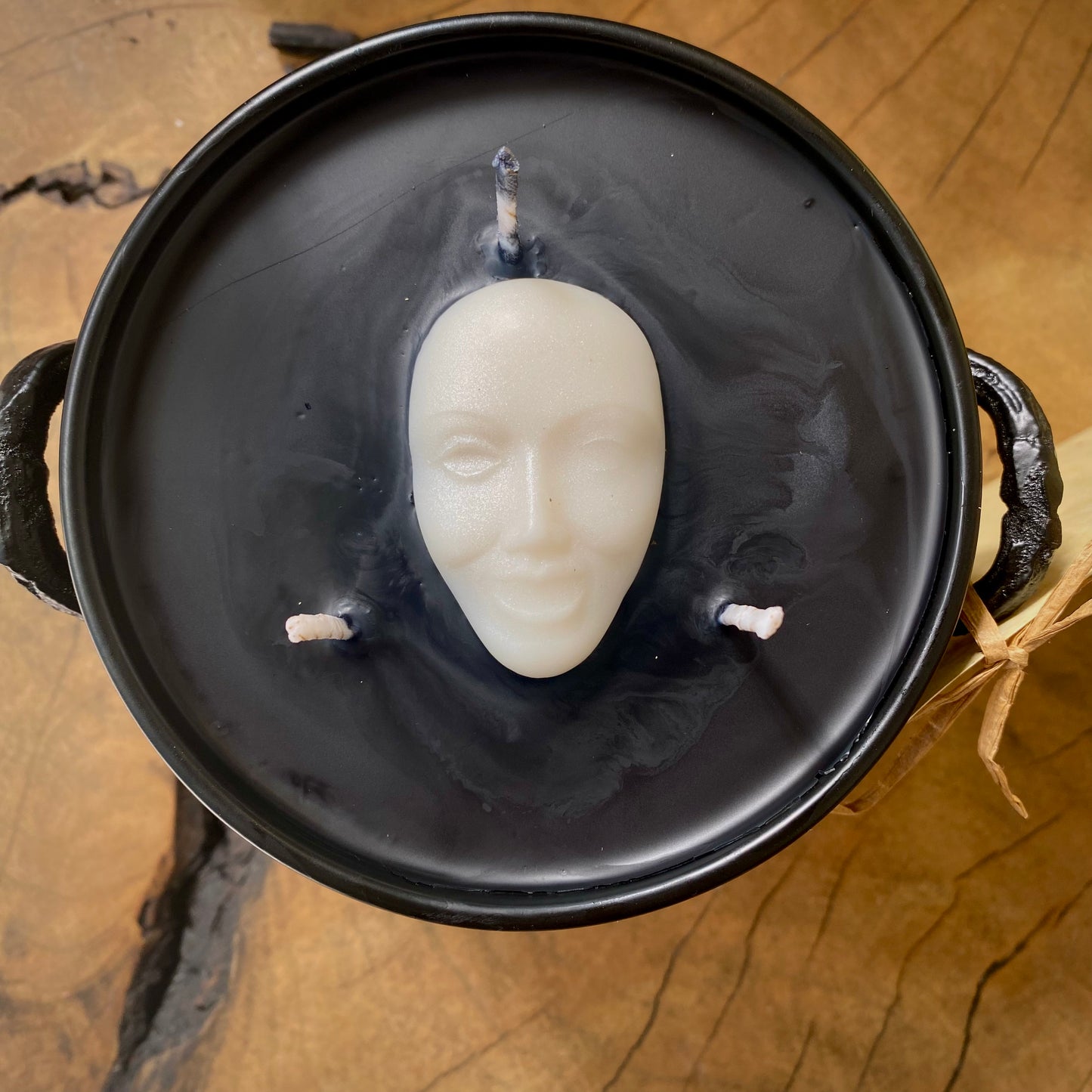Miroir noir | miroir de visualisation | bol de visualisation | bougie de sort rituel