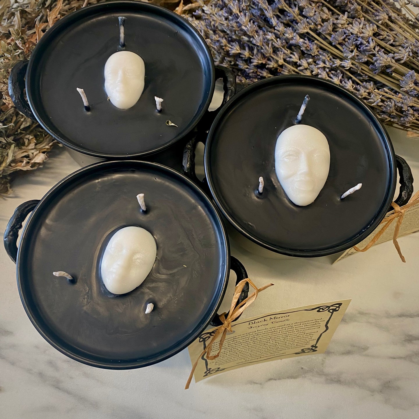 Black Mirror | scrying mirror | scrying bowl | ritual spell candle
