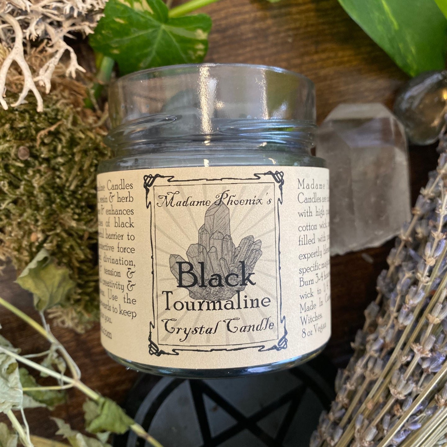 Crystal Magic Black Tourmaline Spell Candle