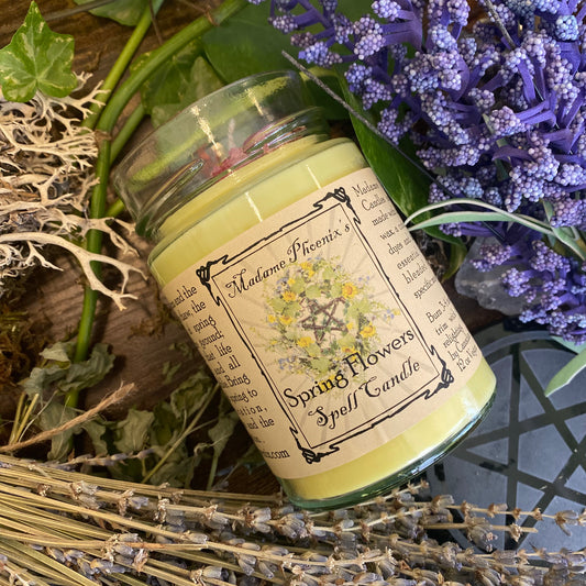 Bougie d'aromathérapie rituelle de bénédiction du printemps