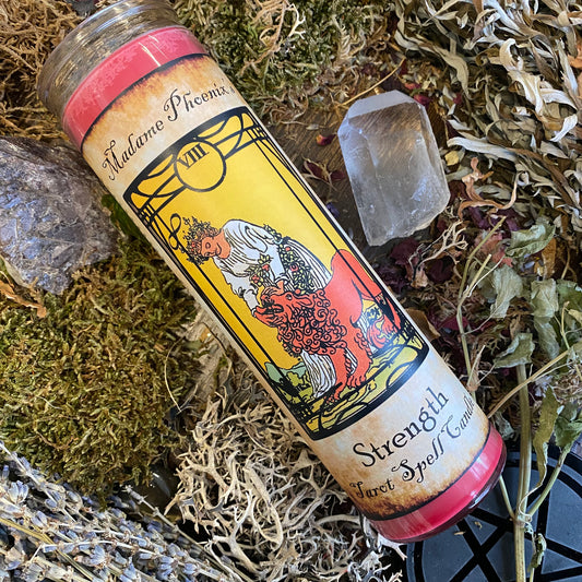 Bougie de sort rituel de carte de tarot de force 