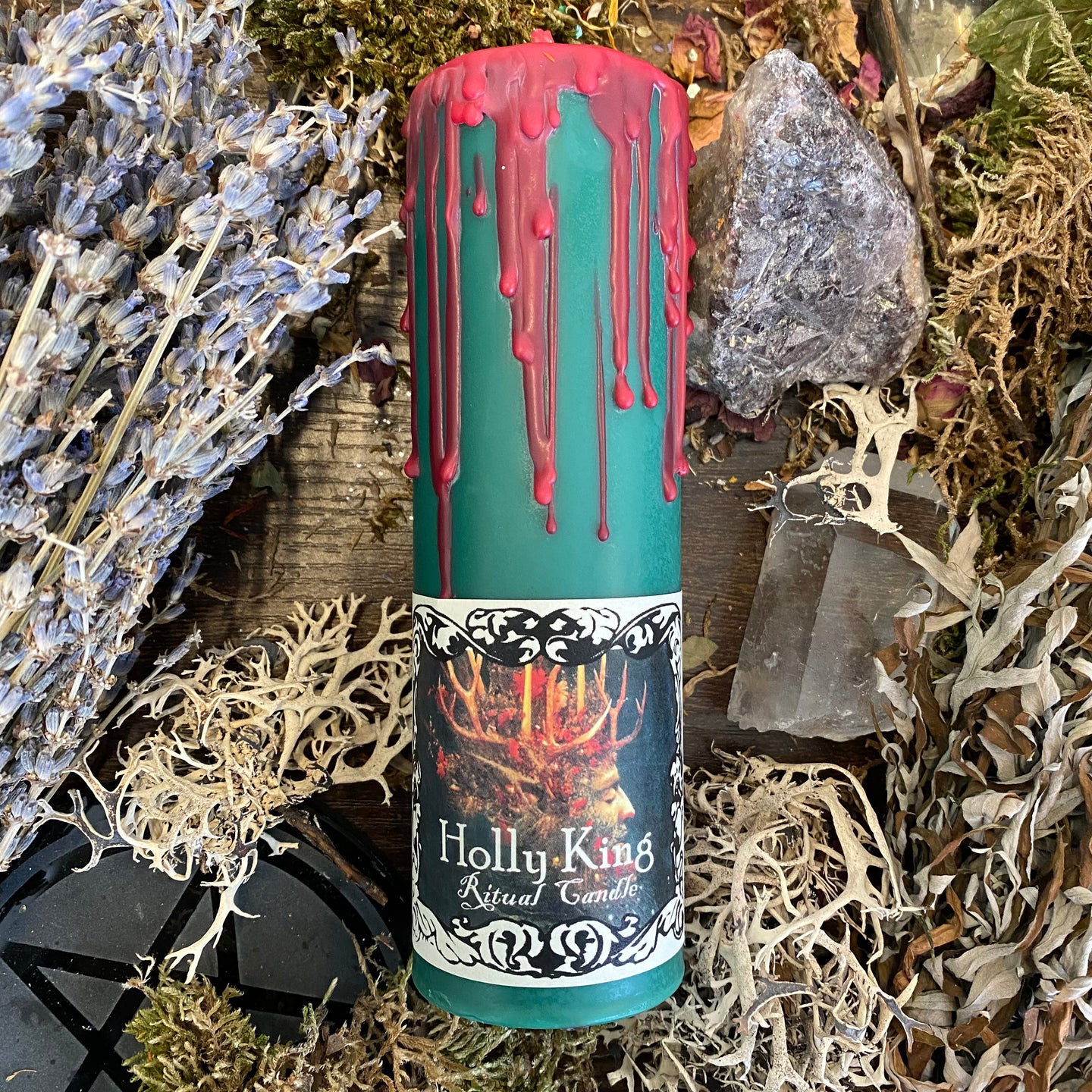 Holly King Tall Pillar Candle