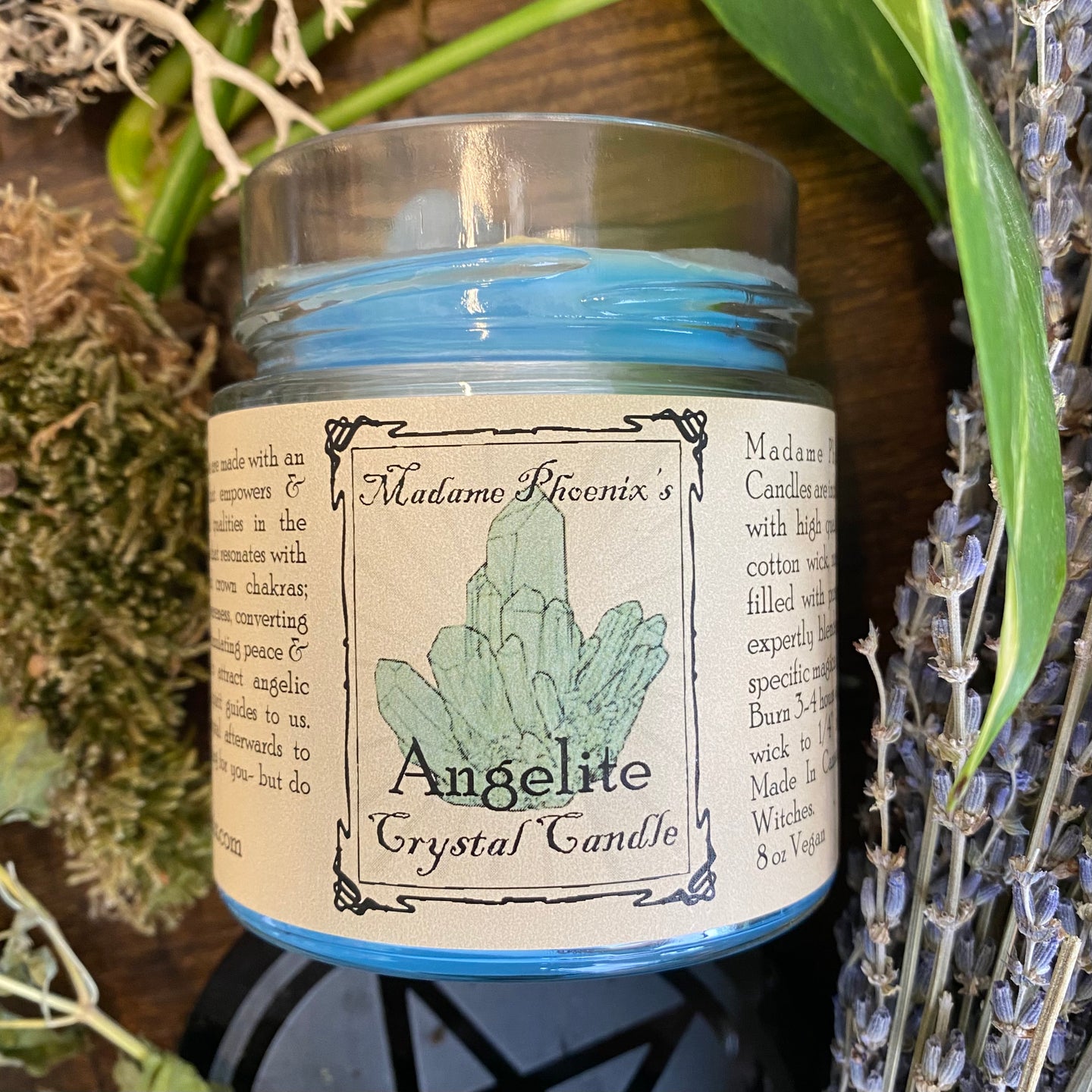 Crystal Magic Angelite Spell Candle