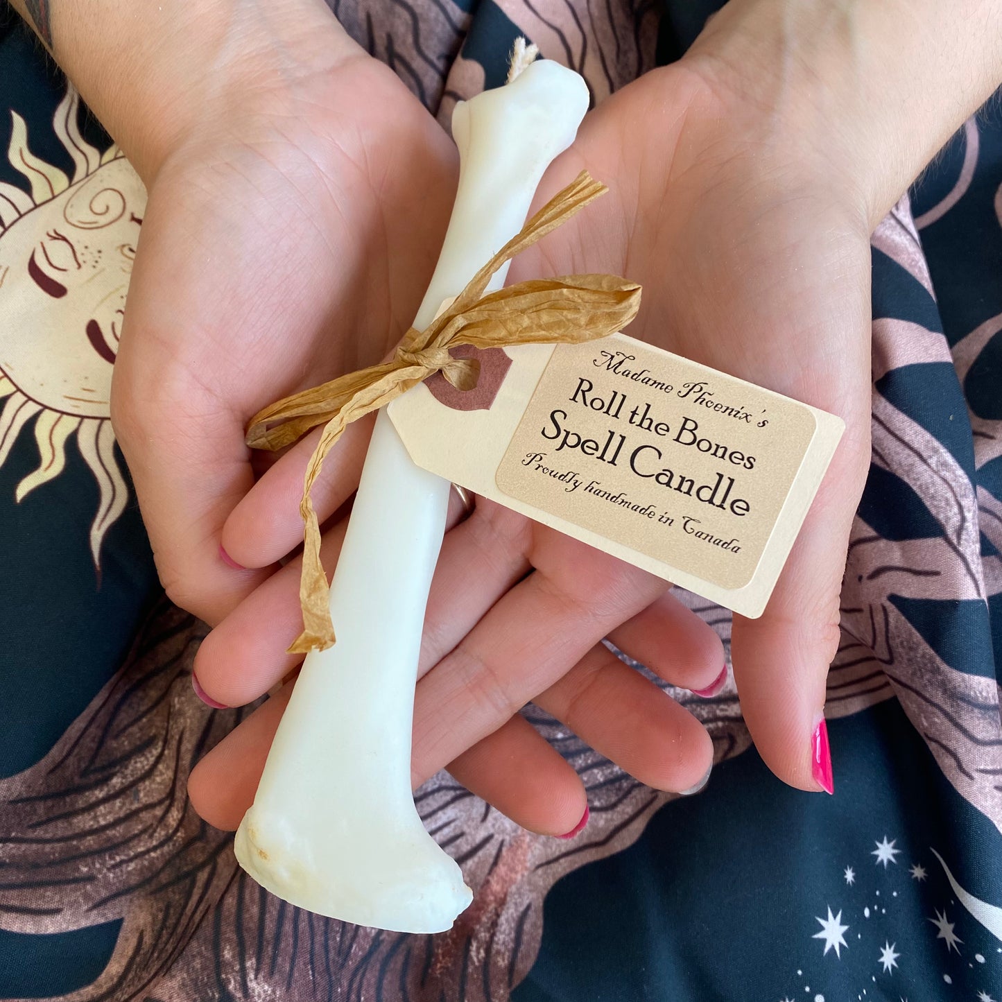 Bougie en os pour sanctuaire des ancêtres et autels de Samhain