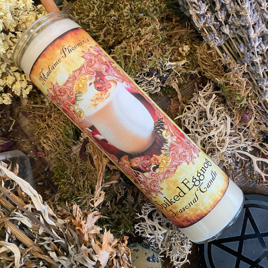 Bougie du solstice de bénédiction d’abondance saisonnière de vacances au lait de poule enrichi