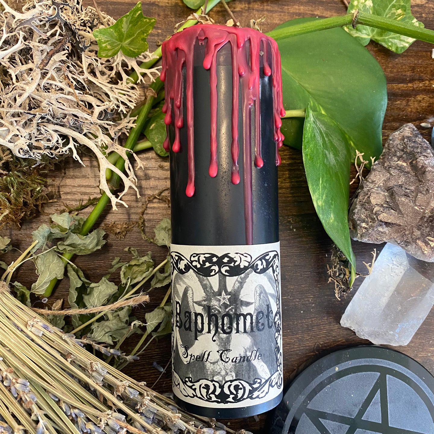 Bougie de sort rituel magique Baphomet