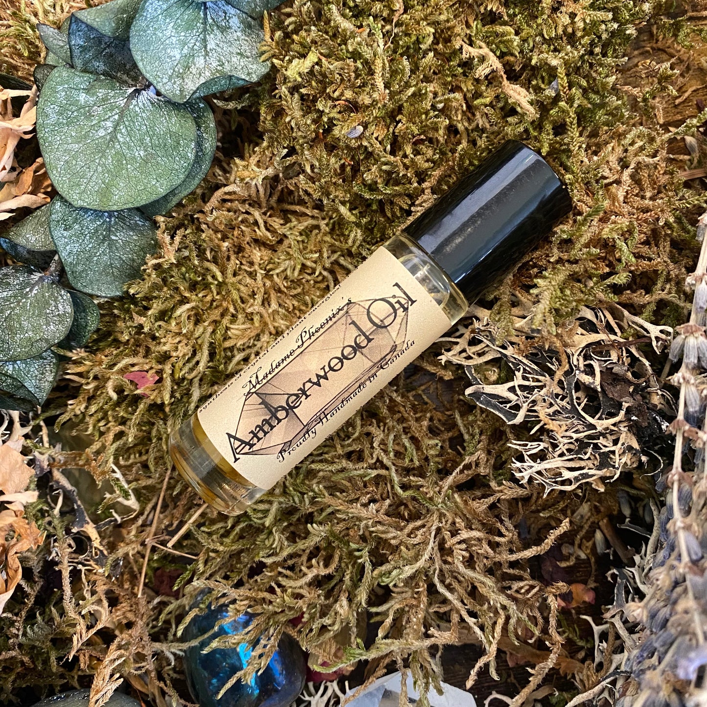 Amberwood roll on crystal aromatherapy blend
