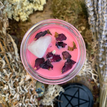 Load image into Gallery viewer, Crystal Magic Rose Quartz Spell Candle
