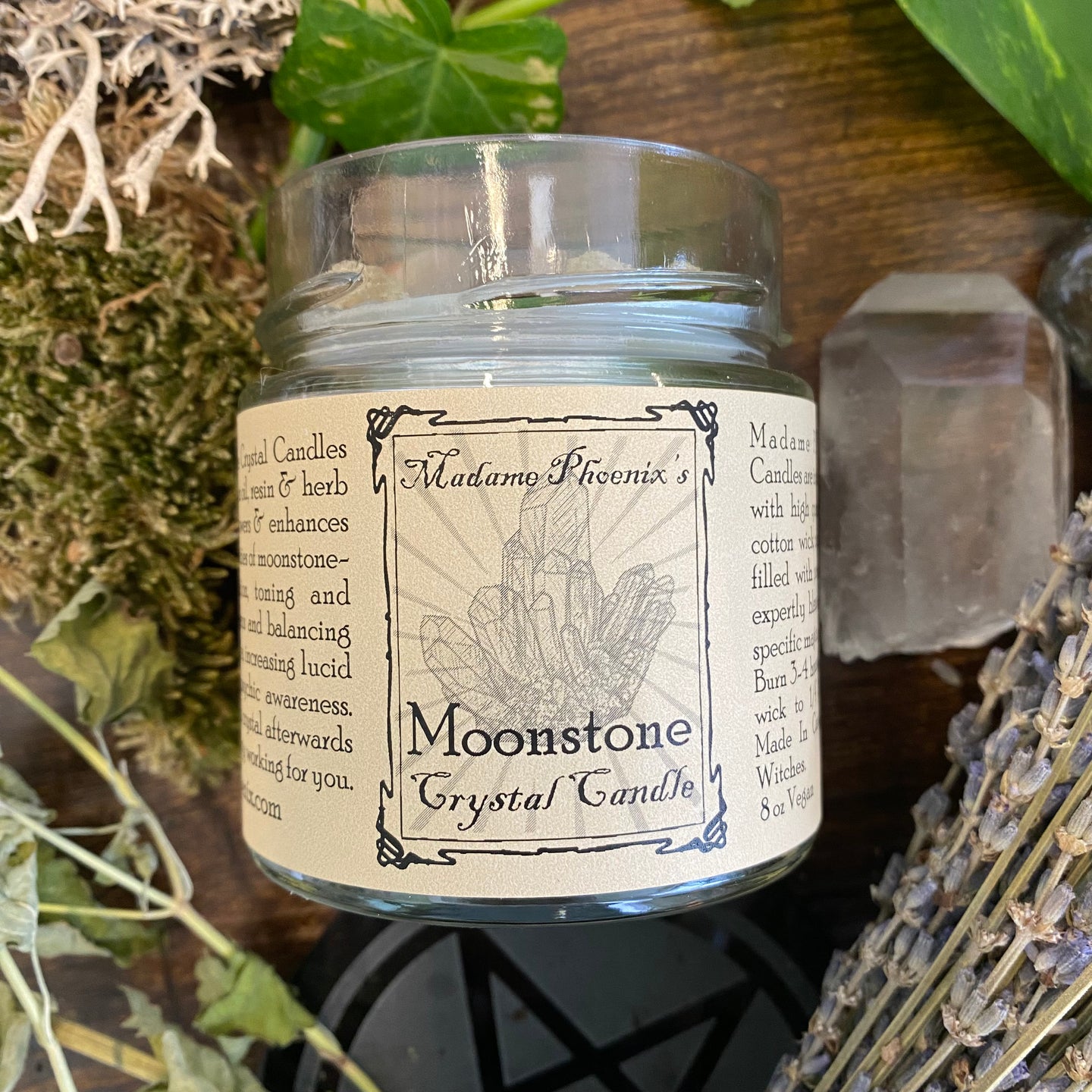 Crystal Magic Moonstone Candle