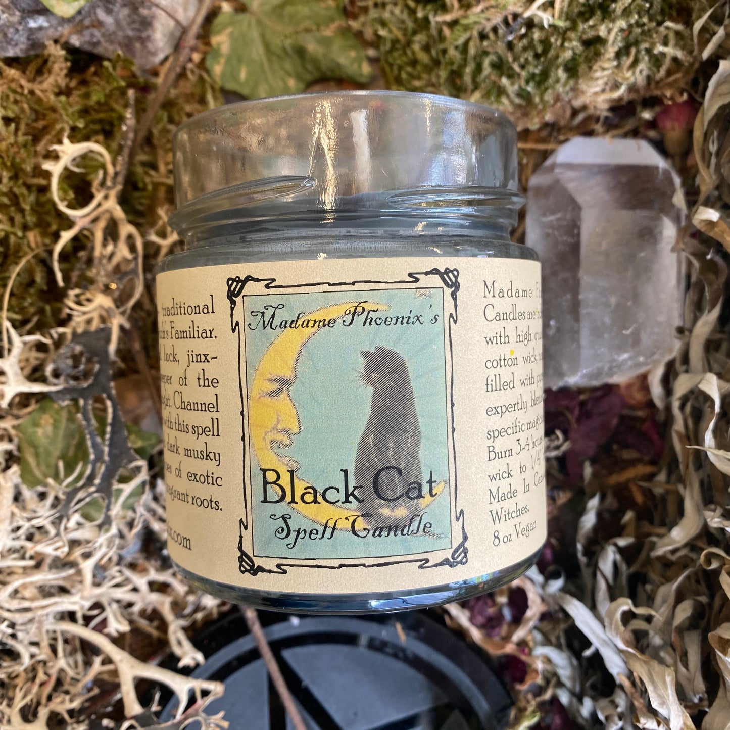 Bougie magique de sort de Hoodoo de bonne chance de chat noir