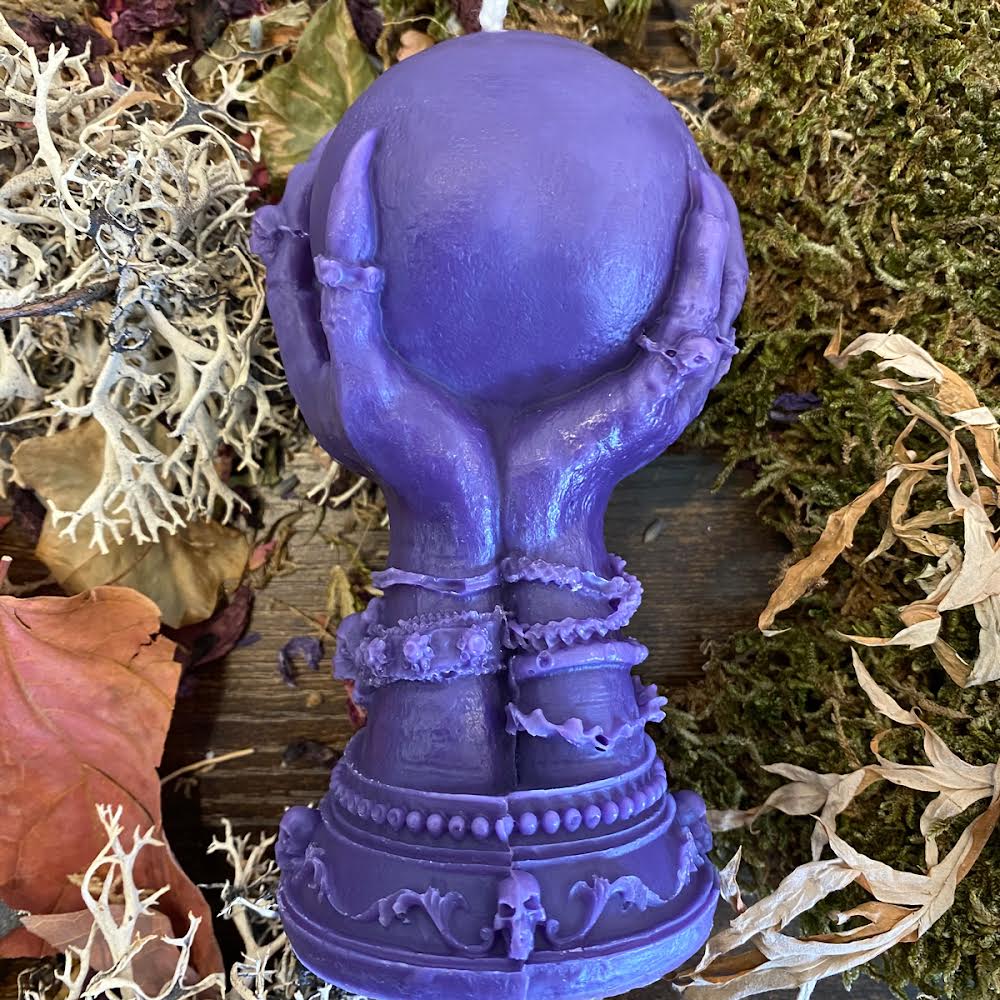 Bougie de sort de sorcières de boule de cristal