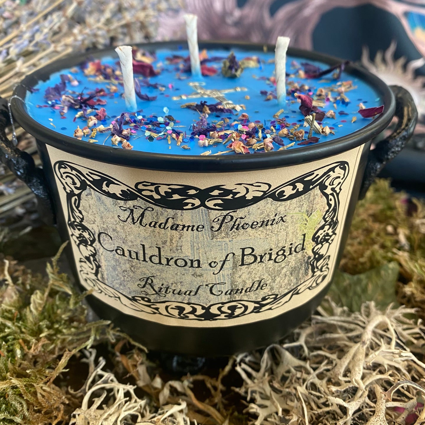 Cauldron of Brigid Imbolc Goddess Altar Spell Candle