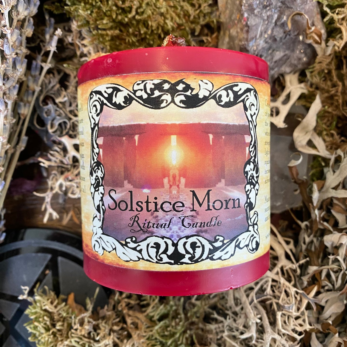 Solstice Morn Yule Blessing Chunky Pillar Candle