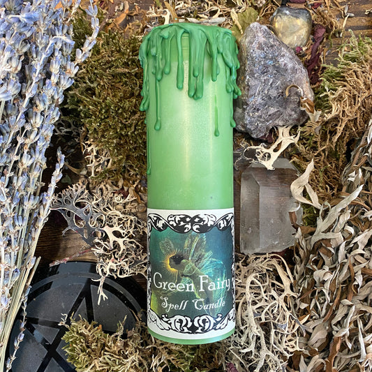 Green Fairy Absinthe Tall Pillar Candle
