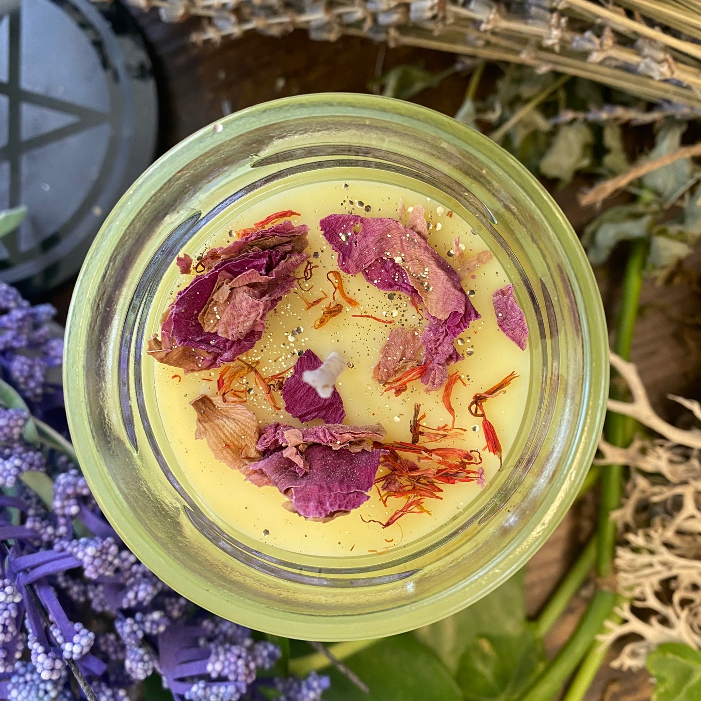 Bougie d'aromathérapie rituelle de bénédiction du printemps