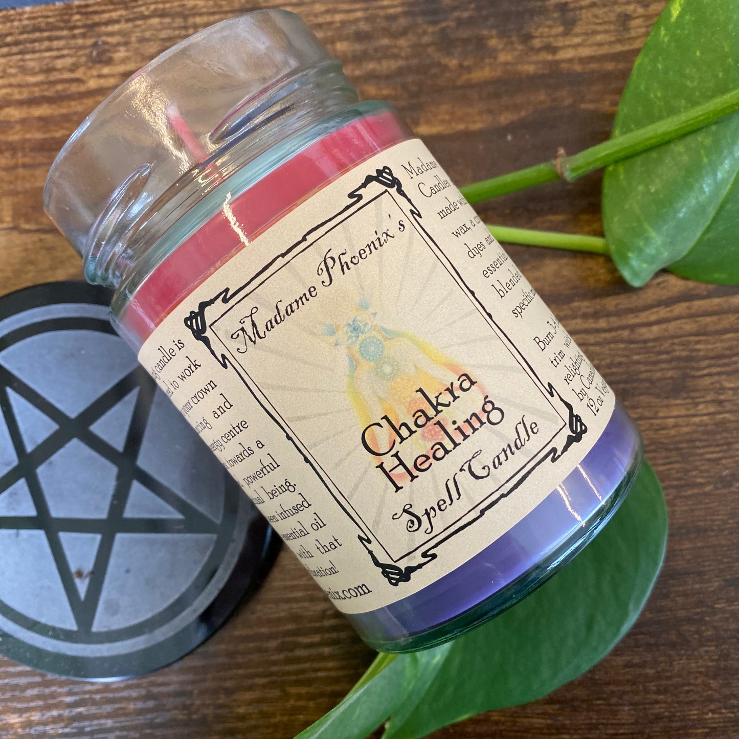Bougie de sort magique chargée de Reiki d’équilibrage des chakras