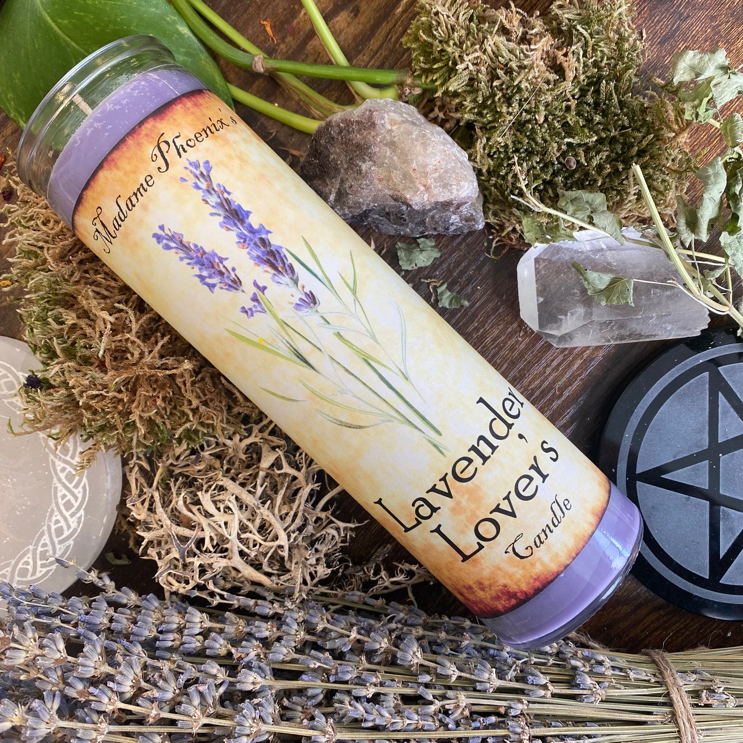 Bougie magique de sort d’aromathérapie d’amant de lavande
