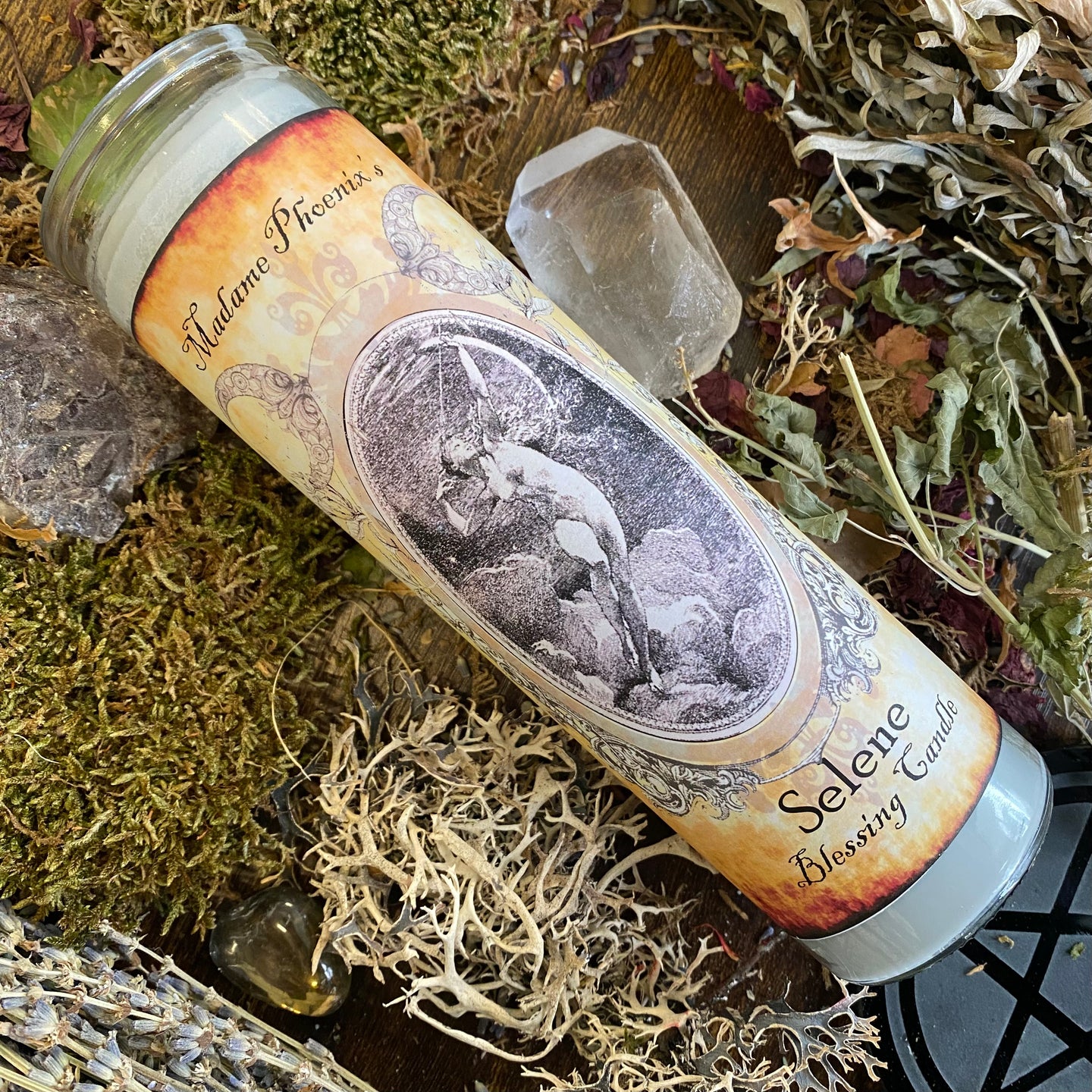 Selene Moon Goddess Altar Candle