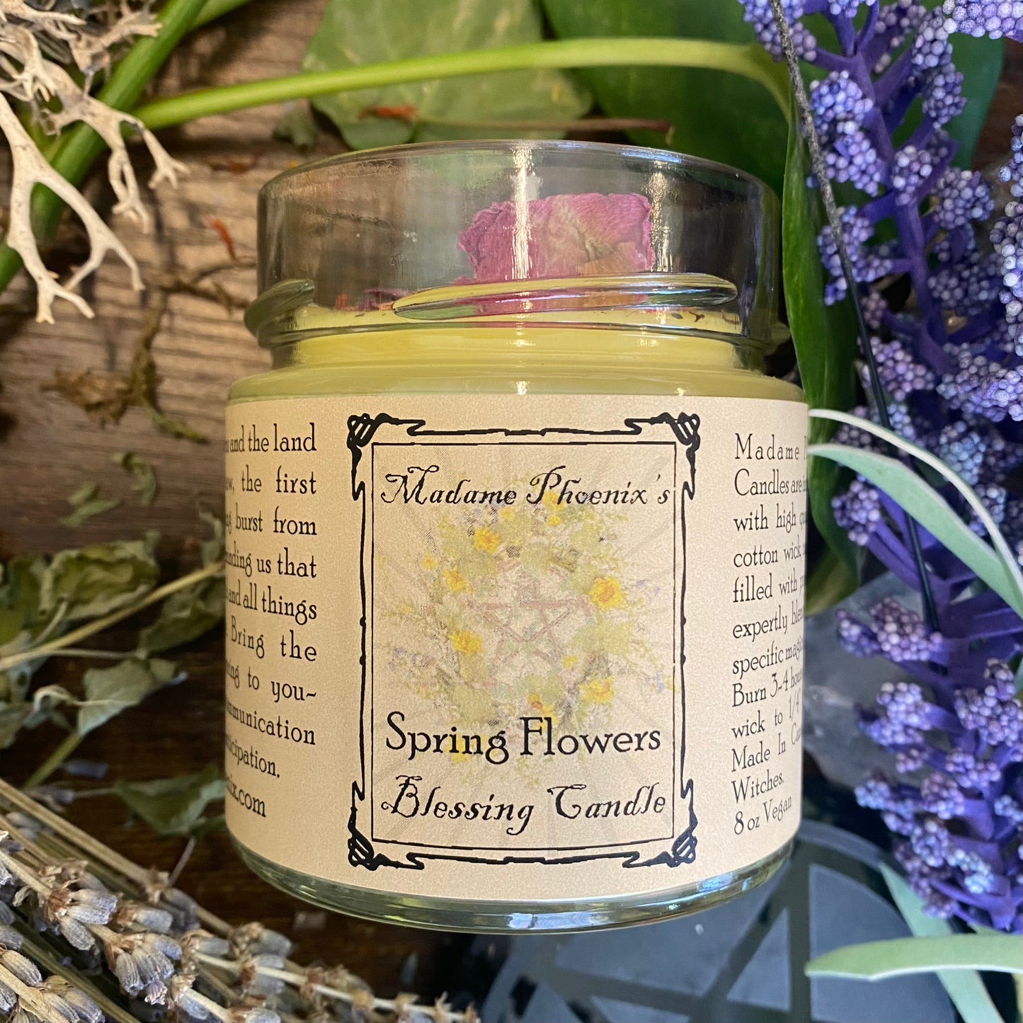 Bougie d'aromathérapie rituelle de bénédiction du printemps