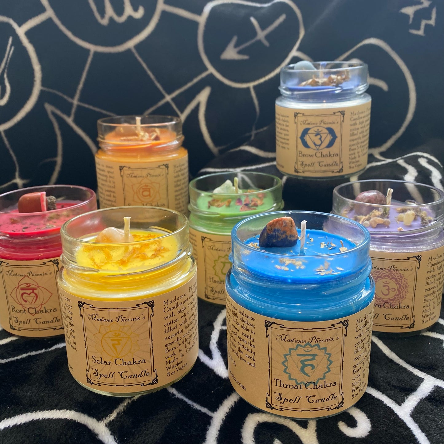 Bougies de sorts de guérison et d’équilibrage des chakras (ENSEMBLE COMPLET)