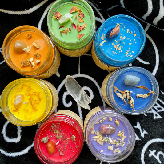 Bougies de sorts de guérison et d’équilibrage des chakras (ENSEMBLE COMPLET)