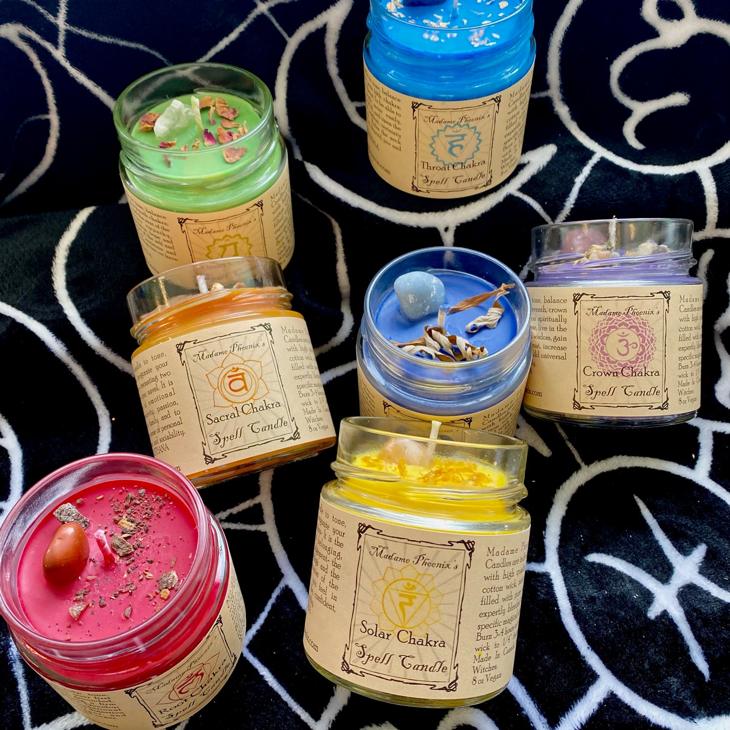 Bougies de sorts de guérison et d’équilibrage des chakras (ENSEMBLE COMPLET)