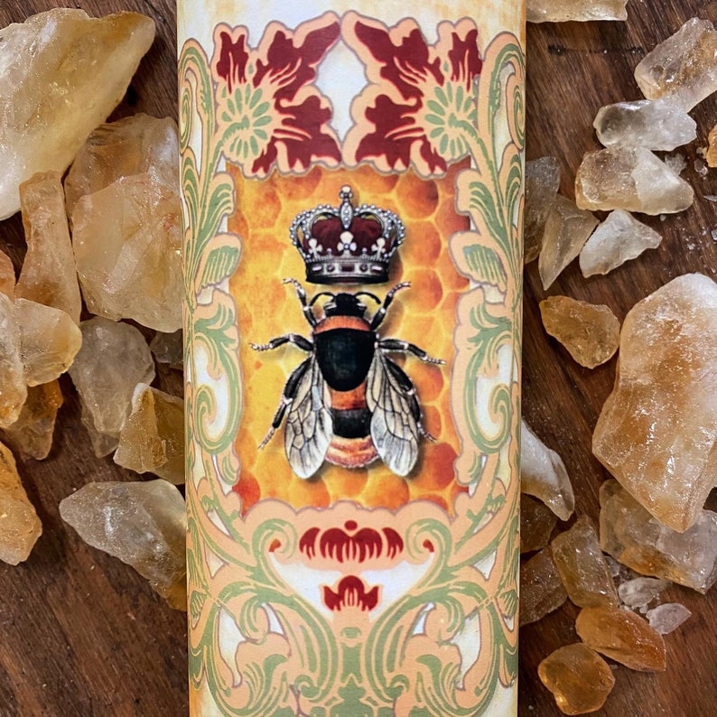 Bougie de sort rituel au miel et à l’ambre de la reine des abeilles 