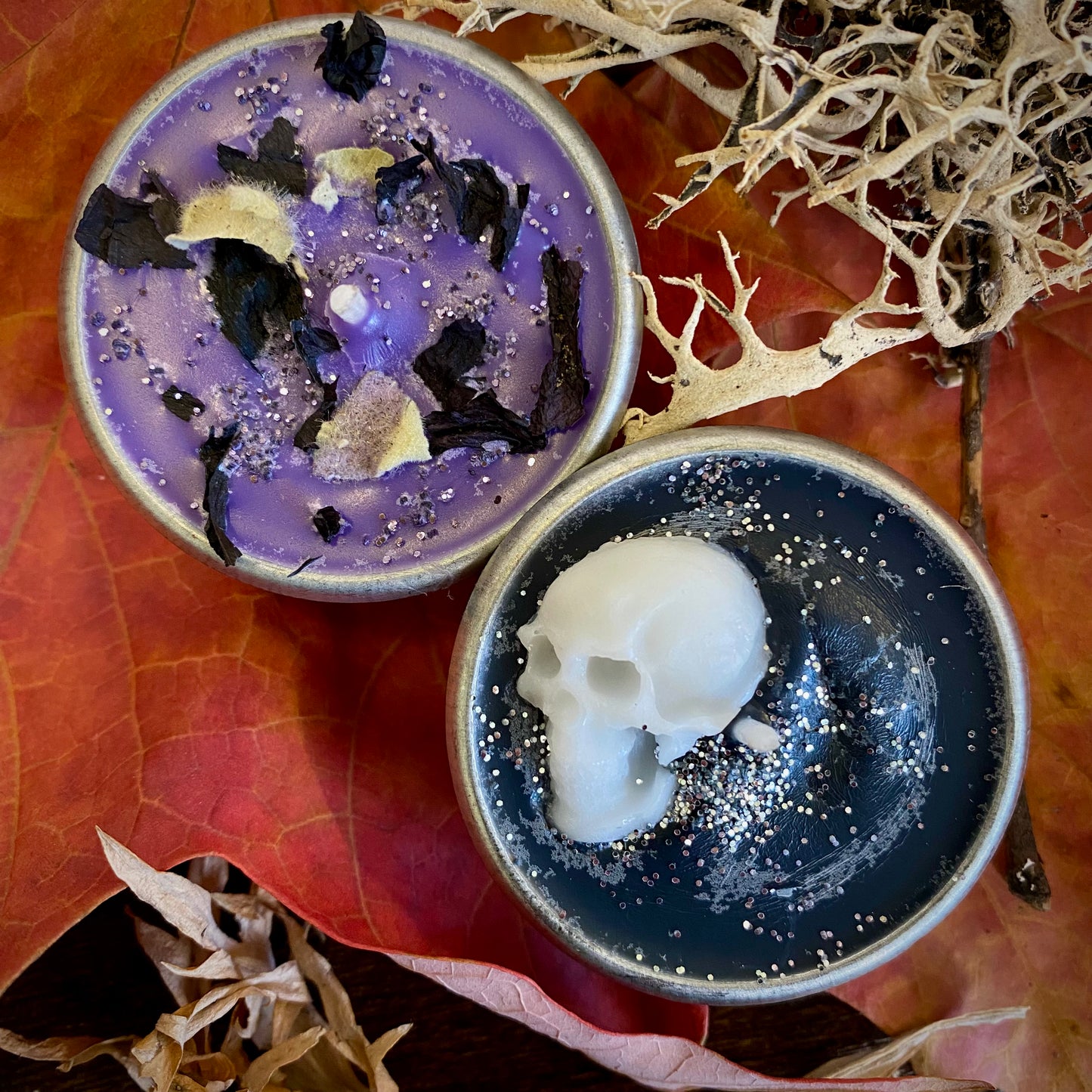 Samhain Blessings Spell Sets mini duo magique de bougie chauffe-plat