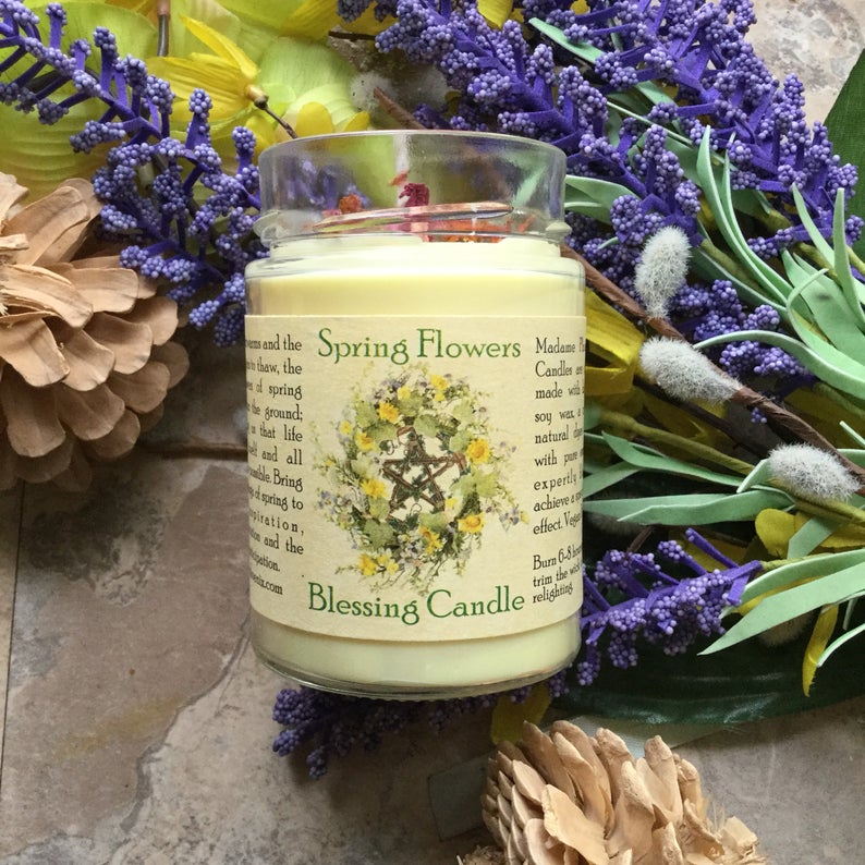 Bougie d'aromathérapie rituelle de bénédiction du printemps