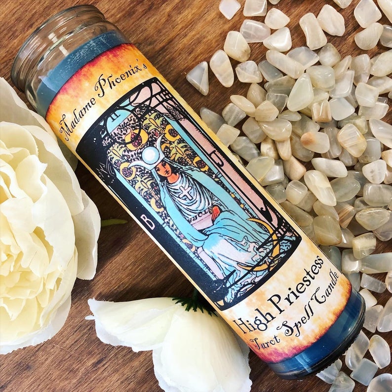 The High Priestess Tarot Magic Spell Candle