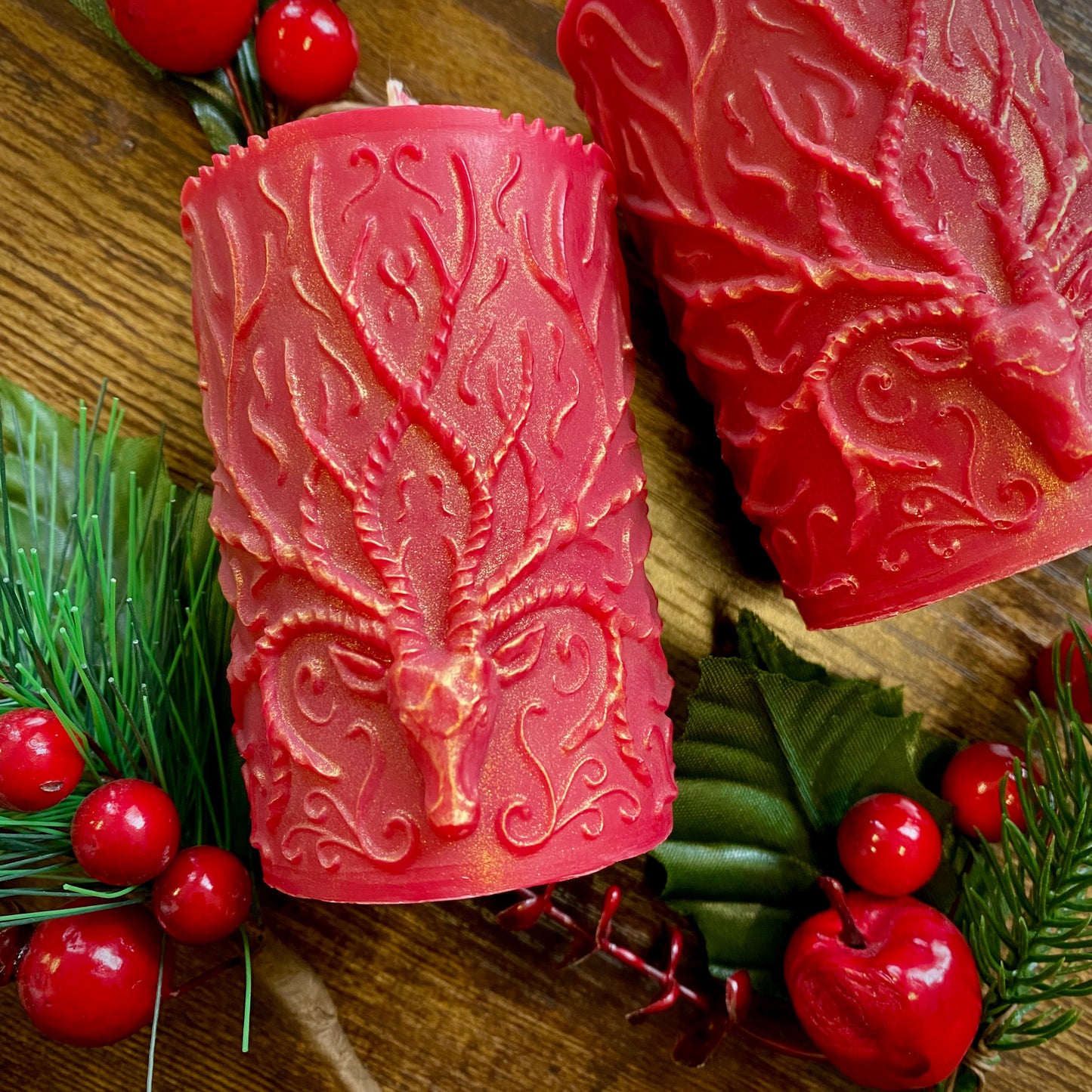 Solstice Sun God of Witches Horned One Shaped Yule Altar Candle