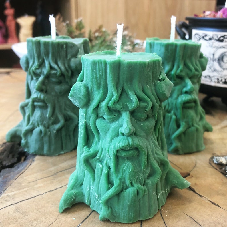 Tree Spirit Green Man Shaped Wicca Altar Candle