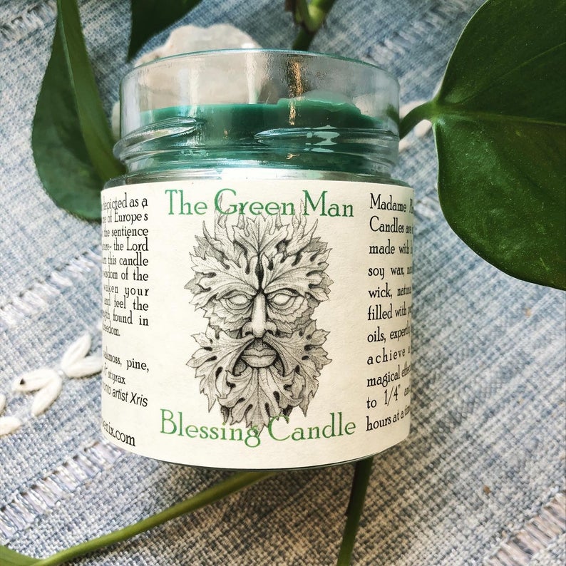 Green Man Forest Spirit Blessing Candle