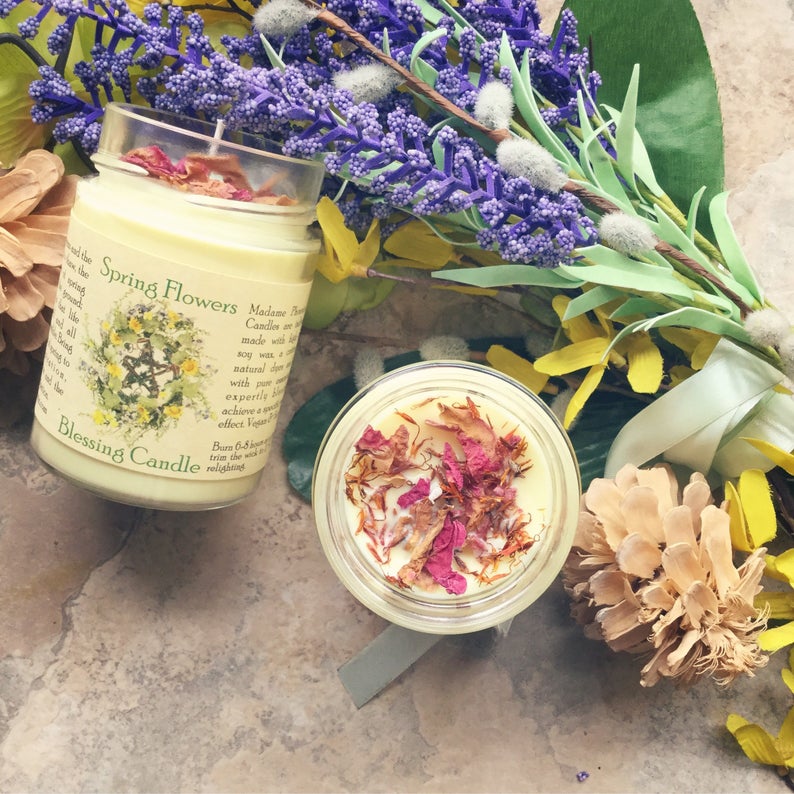 Bougie d'aromathérapie rituelle de bénédiction du printemps