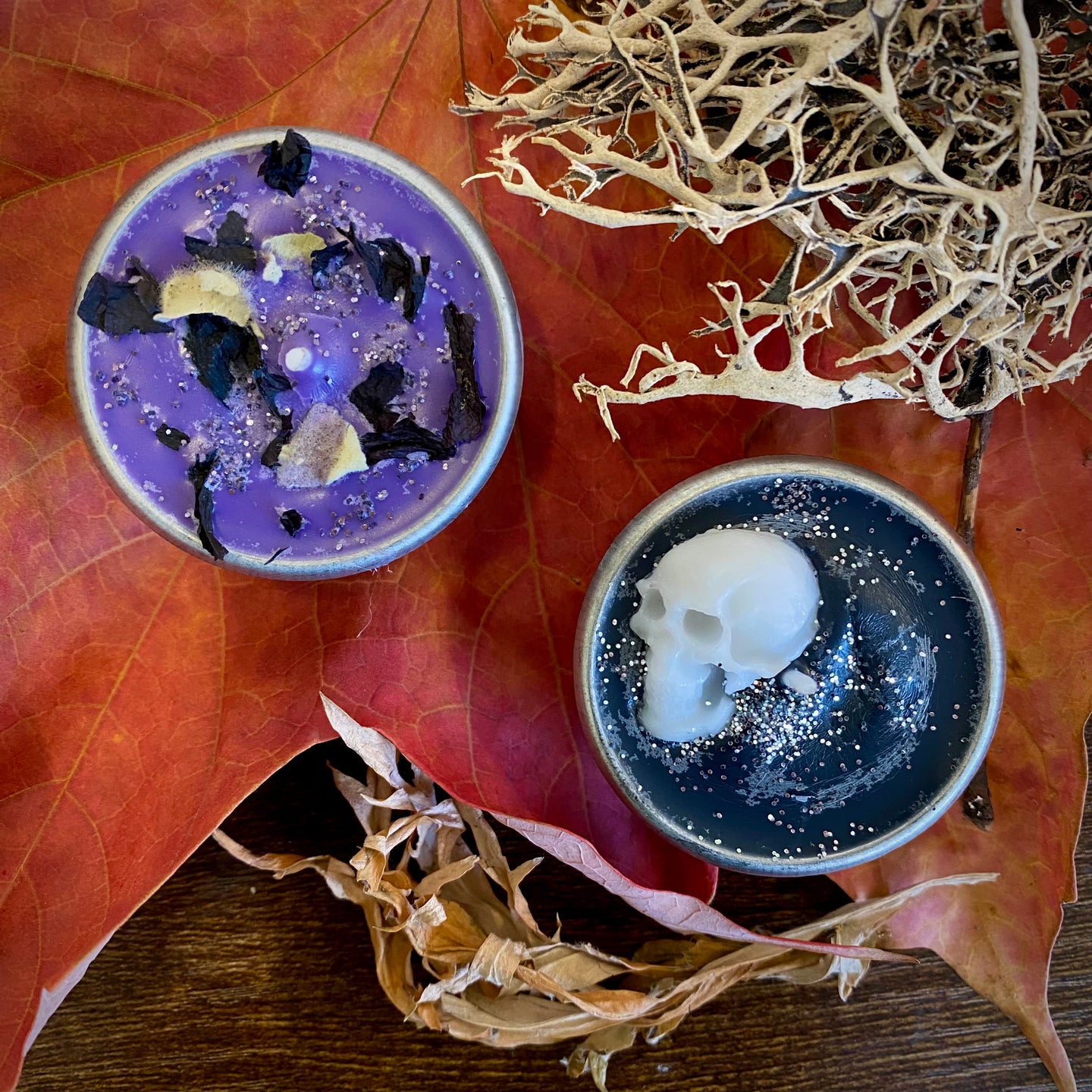 Samhain Blessings Spell Sets mini duo magique de bougie chauffe-plat