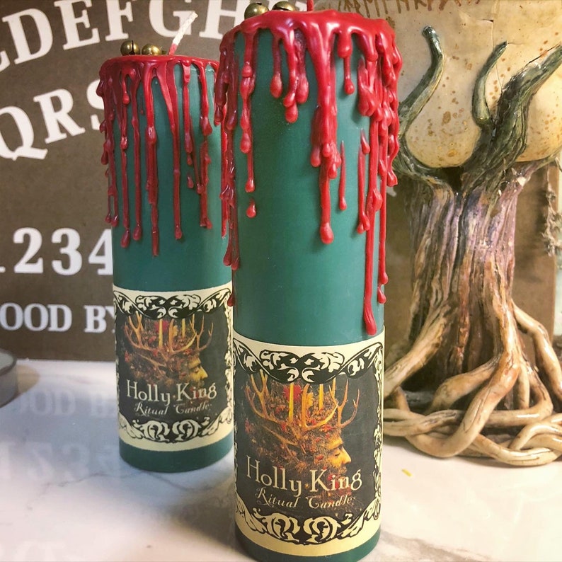 Holly King Tall Pillar Candle